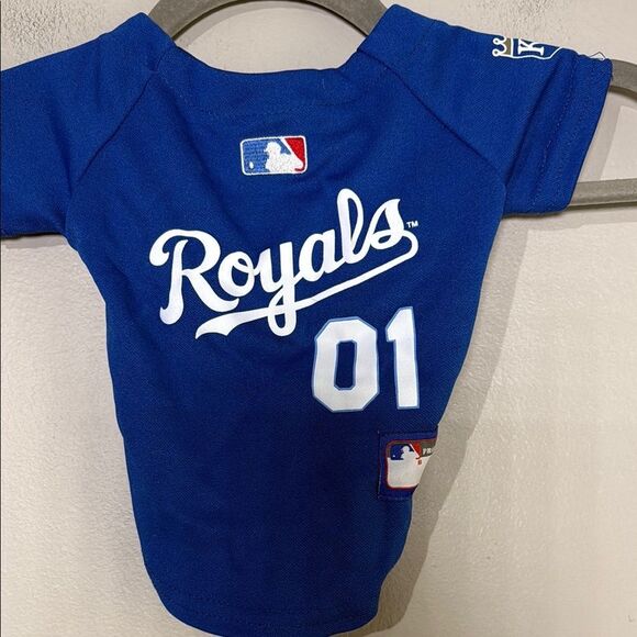 Blue Baseball Jersey with MLB Logo - Picture 1 of 5